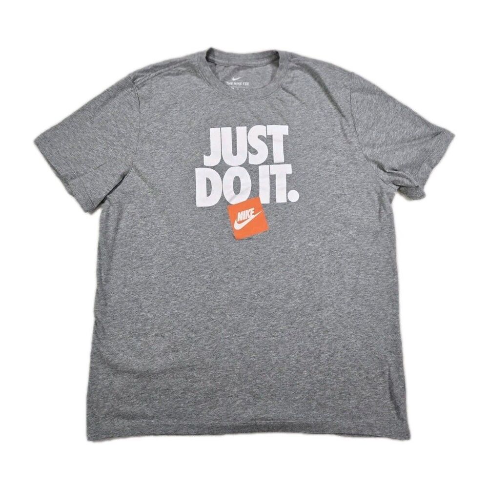 Mens Nike Short Sleeve Just Do It T Shirt Gray XL